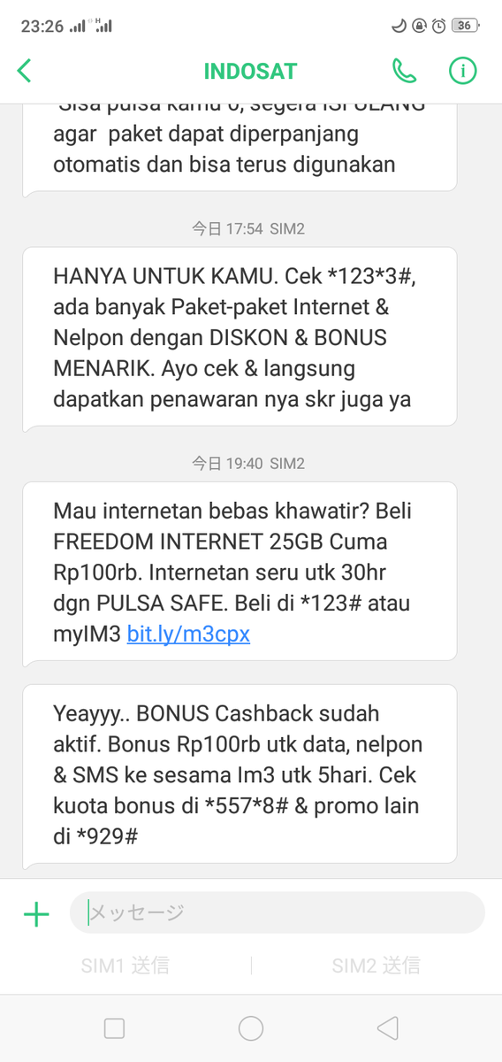 heyyybutterfly9's tweet photo. @IM3Ooredoo Bulan lalau pls w kesedot sm im3. Tbtb hari ini, dpt beginian . Awalnya tak kira cuma pesan operator kek biasanya wkwkwk.
Btw thanks yakk IM3 😍
#only5days https://t.co/YpVnlN9rD7