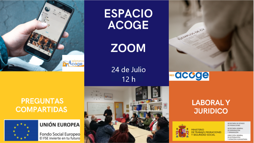 SalamancAcoge's tweet photo. Desde Salamanca Acoge seguimos llevando a cabo nuestras reuniones abiertas de resolución de dudas en materia laboral y jurídica

La próxima será el viernes 24 de julio a las 12h

Link para unirte 
https://t.co/ua0UXVkWVP…

Código de acceso: qWu7gZ
ID de la reunión: 723 6557 1699 https://t.co/a96WH1FFfJ