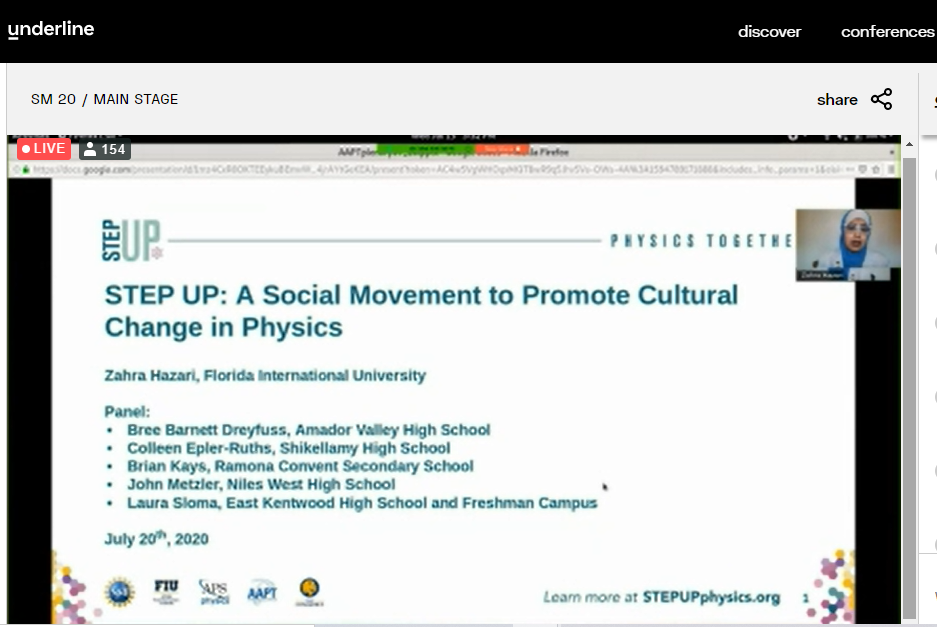 VocMistades's tweet photo. Two thought-provoking plenaries during Day 2 @AAPTHQ  #AAPTSM2020  #AAPTSM20 
 
Dr. @mildredboveda [Intersectionality and Transdisciplinarity] and Dr. Zahra Hazari [Promoting Cultural Change] 

#iTeachPhysics https://t.co/aSLrZGDwqz
