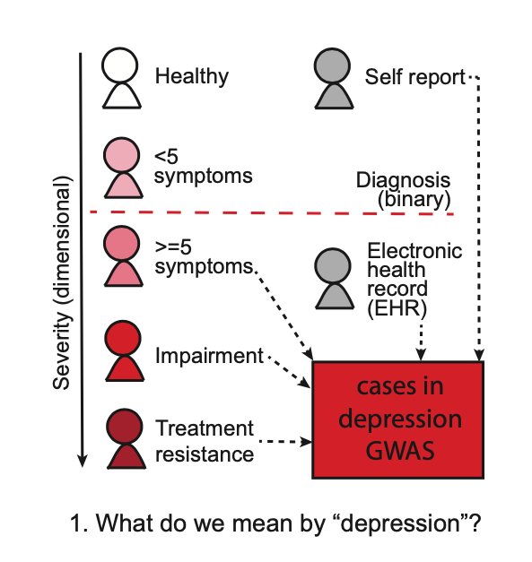 Operationalisation pertains to how we do  #science.  #depression has been defined/measured differently in diff. studies, relying on diff. criteria and identifying non-overlapping sets of cases. Referring to all of them as ‘major depression’ obfuscates important differences. (2/8)