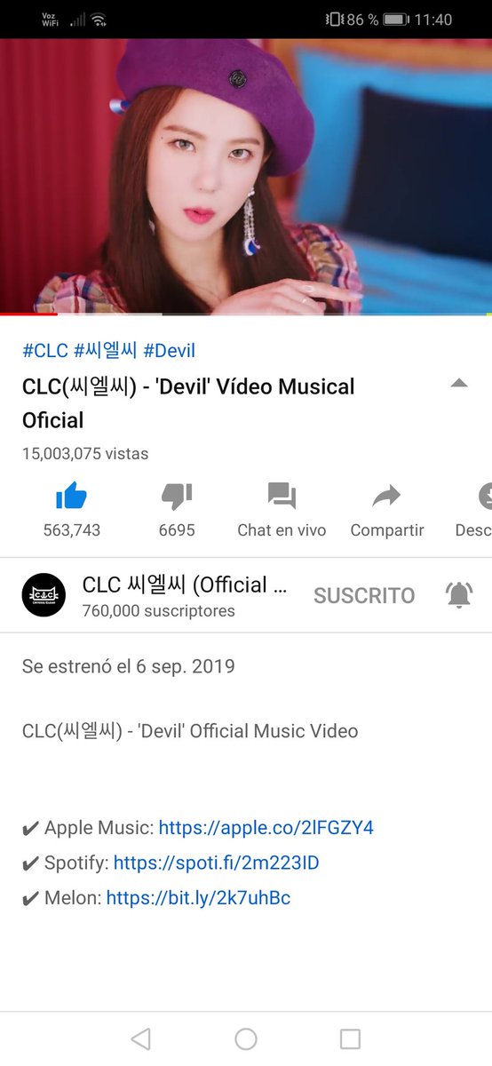 Lena95505712's tweet photo. Devil ya llego a los 15 millones 🥳🥳🥳 #CLC #ME #DEVILCLC #SEUNGHEE #YEEUN #SORN #SEUNGYEON #ELKIE #EUNBIN #YUJIN @CUBECLC @sssorn_clc https://t.co/LH1hnSv7kT