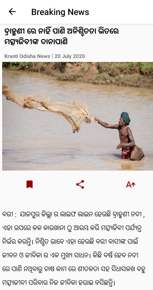 SaveTheNature18's tweet photo. ଓଡ଼ିଶା ର ଦୂତୀଅ ବୃହତ୍ତମ ନଦୀ ହେଉଛି ବ୍ରାହ୍ମଣୀ, 
ଜେନା ପୁର  ଠୁ କାଇପଡା ଯାଏଁ ନାହିଁ ପାଣି ଅନିଶ୍ଚତତା ରେ ବରୀ ଅଞ୍ଚଳ ର ମତ୍ସ୍ୟ ଜିବୀ ଙ୍କ ଦାନାପାଣି। @CMO_Odisha @achyuta_samanta @SecyChief @pcsarangi @dpradhanbjp @pranabpdas @STAOdisha https://t.co/vFF4DJEi6Q