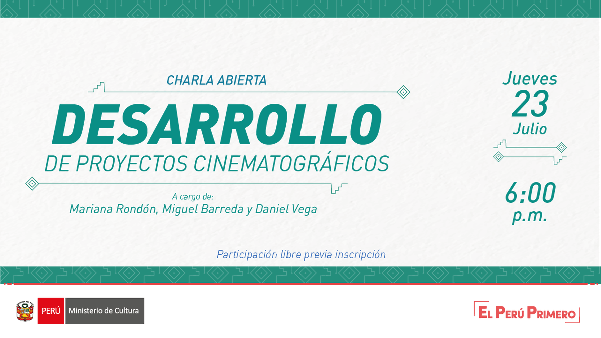 DAFO_peru's tweet photo. Continúan las charlas abiertas en el marco del “Taller de proyectos cinematográficos – Desarrollo de guón (Modalidad virtual)” 📽😁 https://t.co/iL2zRXqTgF