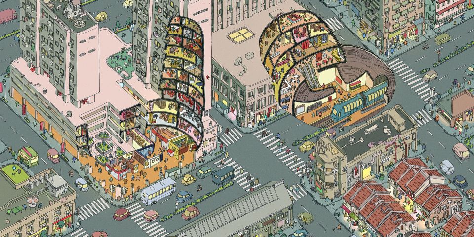 Illustration of the ingredients of commercial diversity in an urban environment. Image credit: City Form Lab at MIT - http://cityform.mit.edu/en