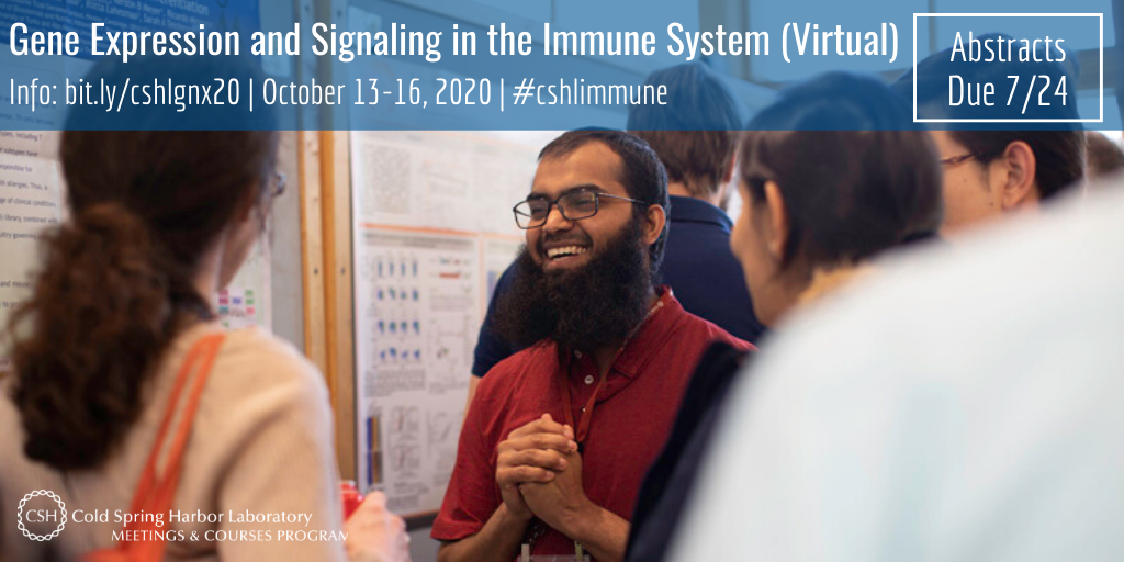 cshlmeetings's tweet photo. LAST CALL for #cshlimmune abstracts!
Gene Expression and Signaling in the Immune System (Virtual, 10/13-10/16)
Orgs: Diane Mathis, Stephen Nutt, Alexander Rudensky & Arthur Weiss
Submit by 7/24: https://t.co/F0SoNxbC1Q
#genex #immunesystem #cellmovement https://t.co/mwehjdsmMZ