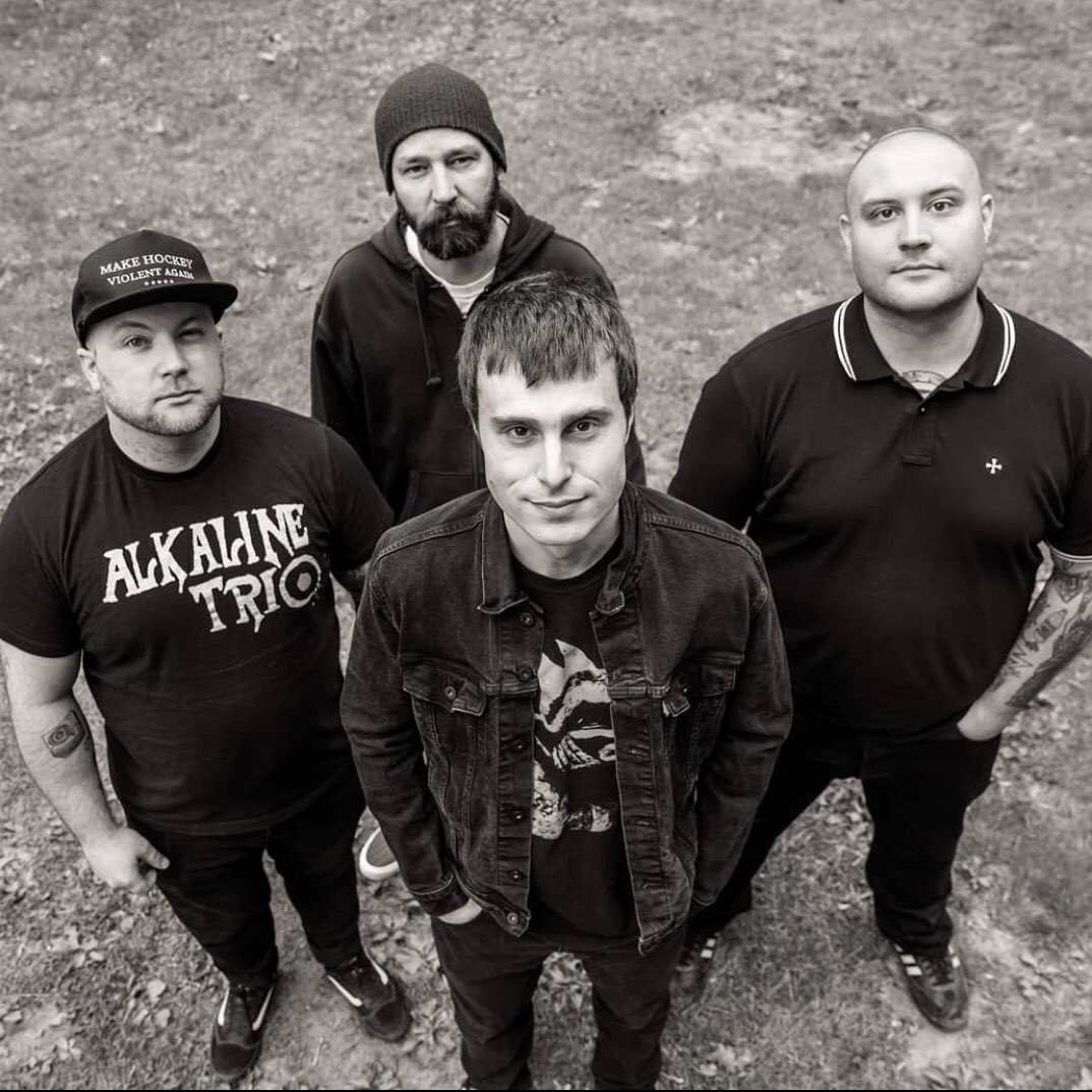 The_Cryptics's tweet photo. (Left to Right) Chris, Josh, Tino, and Andy. Promo shots for days. Follow us on @Spotify : https://t.co/HuT63mhWw7  #Playlist @Alkaline_Trio @ViolentGents @VANS_66 @adidas @TerraceCult #rock #punkrock #promos Photo cred: @Zack_Belmonte #skateboarding #bandshirt #NewMusicMonday https://t.co/ReDY4hr22P