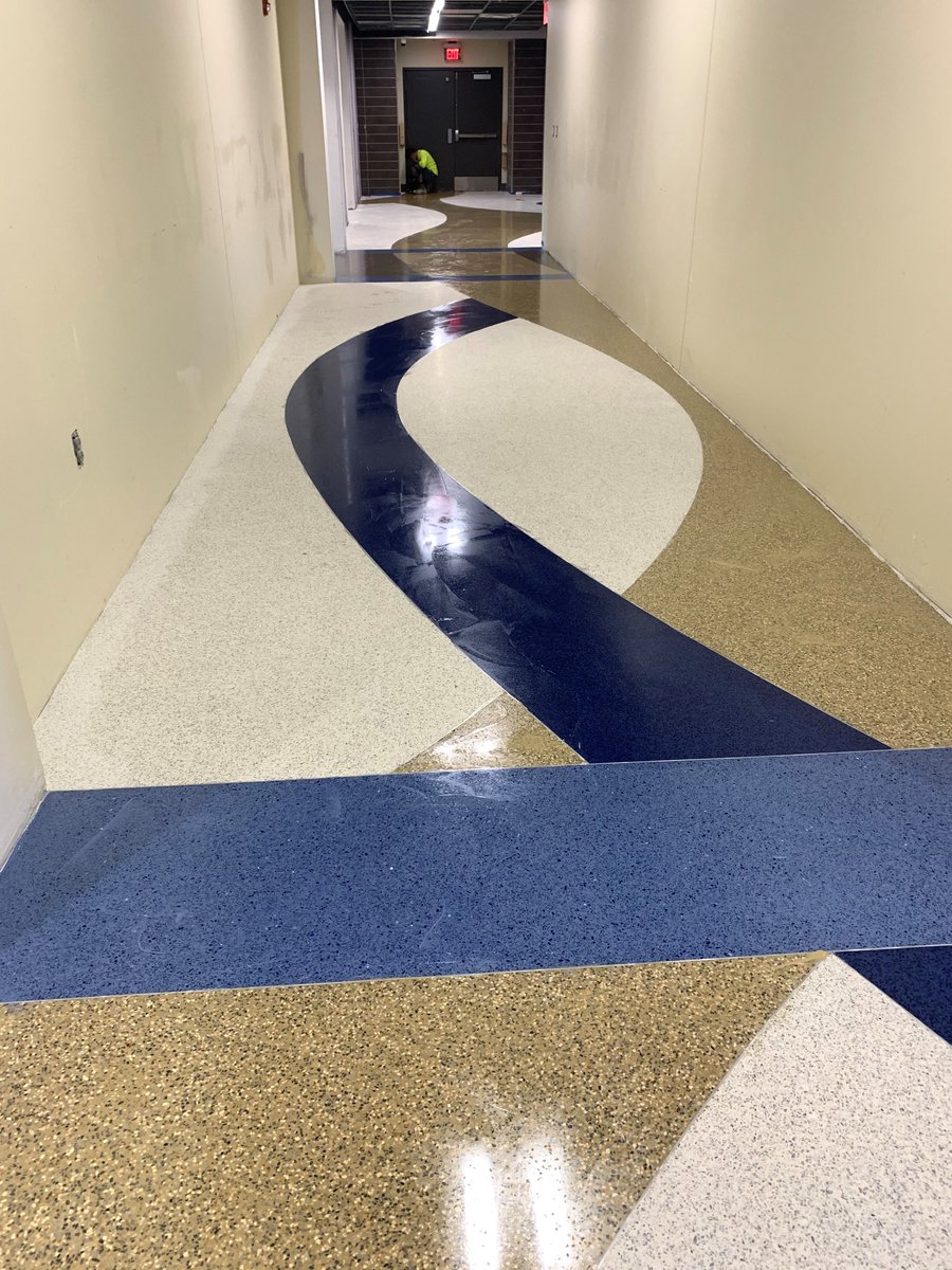 DDTerrazzo's tweet photo. Terrazzo floor design nearly completed at this Vocational School. Great work by the Doyle Dickerson Terrazzo Installers.
#terrazzo #terrazzoinstallation #construction https://t.co/cMhjwEJylP