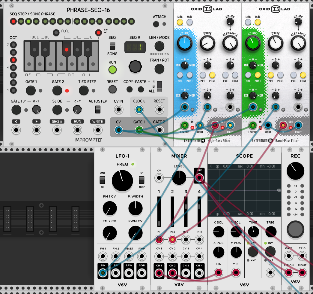 oxidlab's tweet photo. Self-oscillation and heavy modulation of the Oxidlab Entferner B/H filters.

Check out the sound here: https://t.co/AAvk7Pd39c
.⁠
.⁠
.⁠
.⁠
#modularsynthesizer #synths #eurorack #soundscape  #eurorackmodular #ambient #synthesizers #vcvrack #vcv #oxidlab #entferner https://t.co/sE8wum4ck9