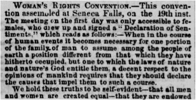 librarycongress's tweet photo. On this date in 1848, the Seneca Falls Convention ended and attendees signed the “Declaration of Sentiments." Did you know the original manuscript is missing?  #otd #ChronAm
https://t.co/FGy7XACY8Y https://t.co/gIjQQjI0cv