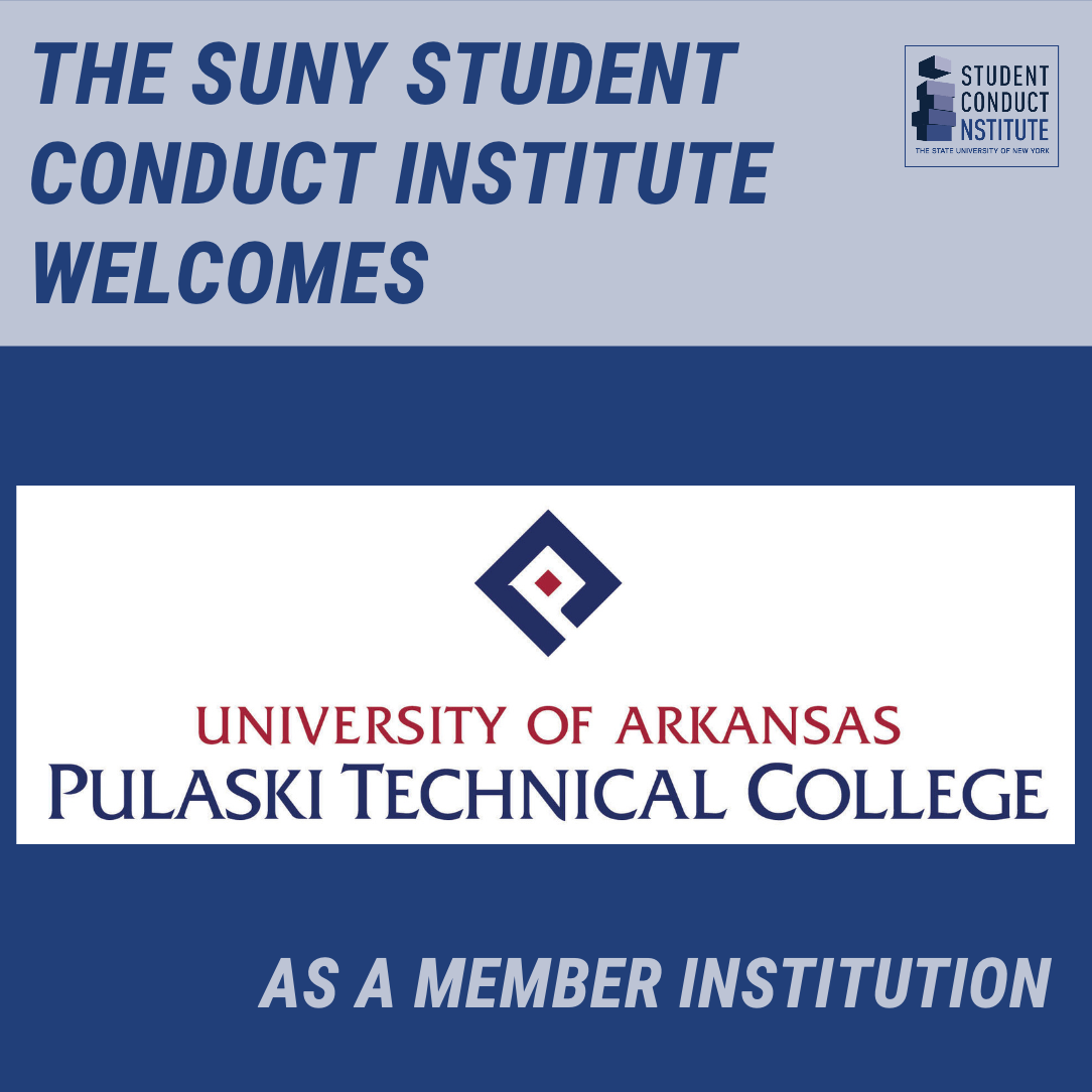 SUNYSCI's tweet image. The Student Conduct Institute is proud to welcome @pulaskitech as a member. SCI provides comprehensive, cutting-edge training in response to conduct violations, including sexual &amp;amp; interpersonal violence. Thank you #PulaskiTech for your commitment to this important work.