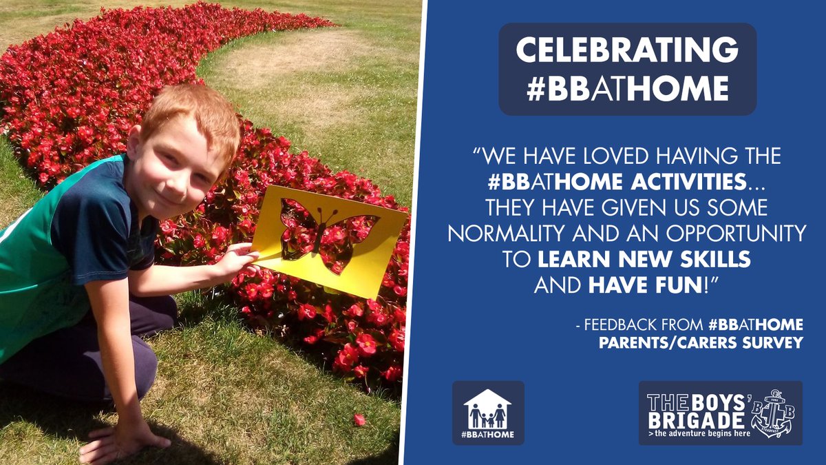 As we enter the final week of #BBatHOME in its current form it has been great to see so many young people and their families getting involved over the past 18 weeks, whilst learning new skills and having fun along the way! #BoysBrigade #FaithInYoungPeople boys-brigade.org.uk/bbathome/