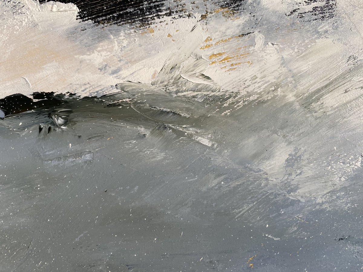 staithesartist's tweet photo. I am working on a commission so only showing you a peak. It is big, has sea, rocks and some of my favourite birds. #oilpainting #commissions #busyartist https://t.co/TNX2k9wu2Q