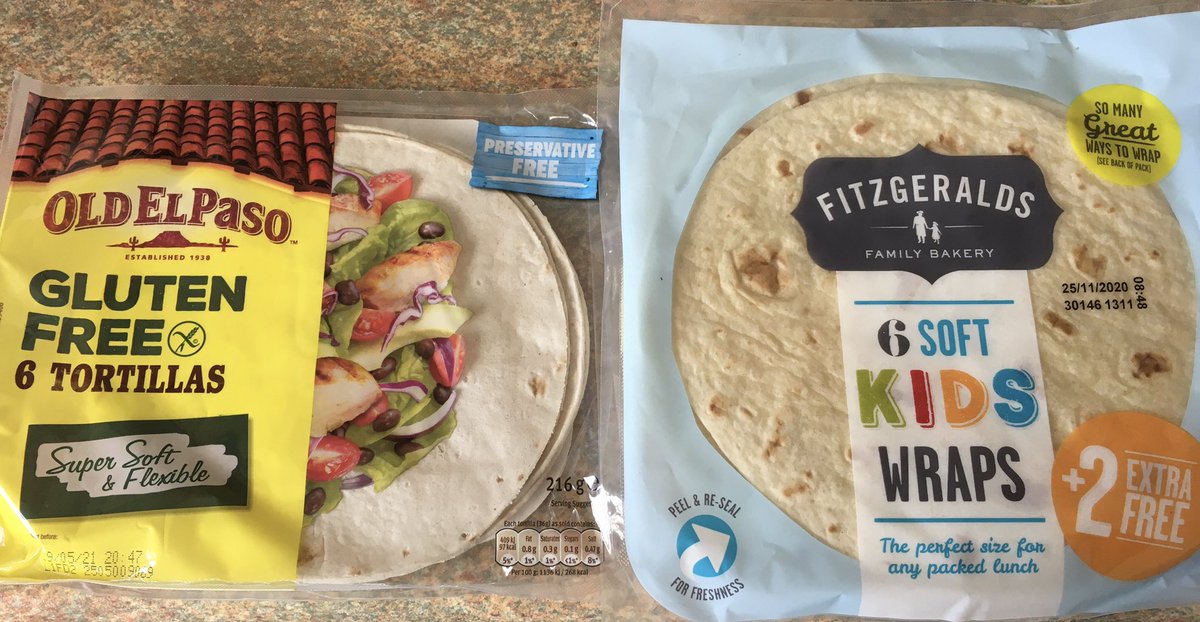How is this fair?!! The gluten free wraps are much smaller than the kids wraps?!! Plus much more expensive 🤣 You can’t win! #freefrom #wheatfreeliving #glutenfree