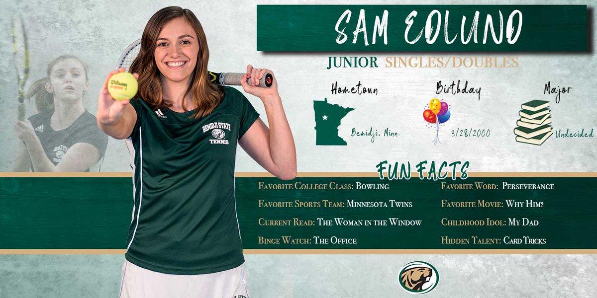 BSUBeavers's tweet photo. 🎾 This week the ball is in @samanthaedlund 's court. Get to know this @BSUBeaversTen junior. https://t.co/EEJCkccTH9