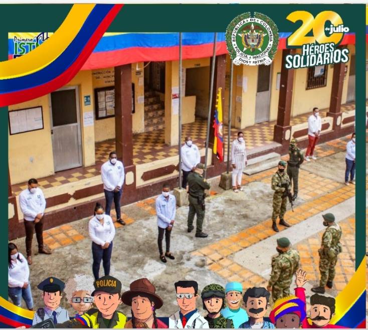 PoliciaChoco's tweet photo. Desde el municipio de  #Ismina nos unimos a  celebración de los 210 años de nuestro Grito de Independencia. Juntos continuaremos trabajando por #Colombia con transparencia #HeroesSolidarios  #IndepenciaDeColombia #MasColombianoQueNunca https://t.co/nhkbqdo4d8