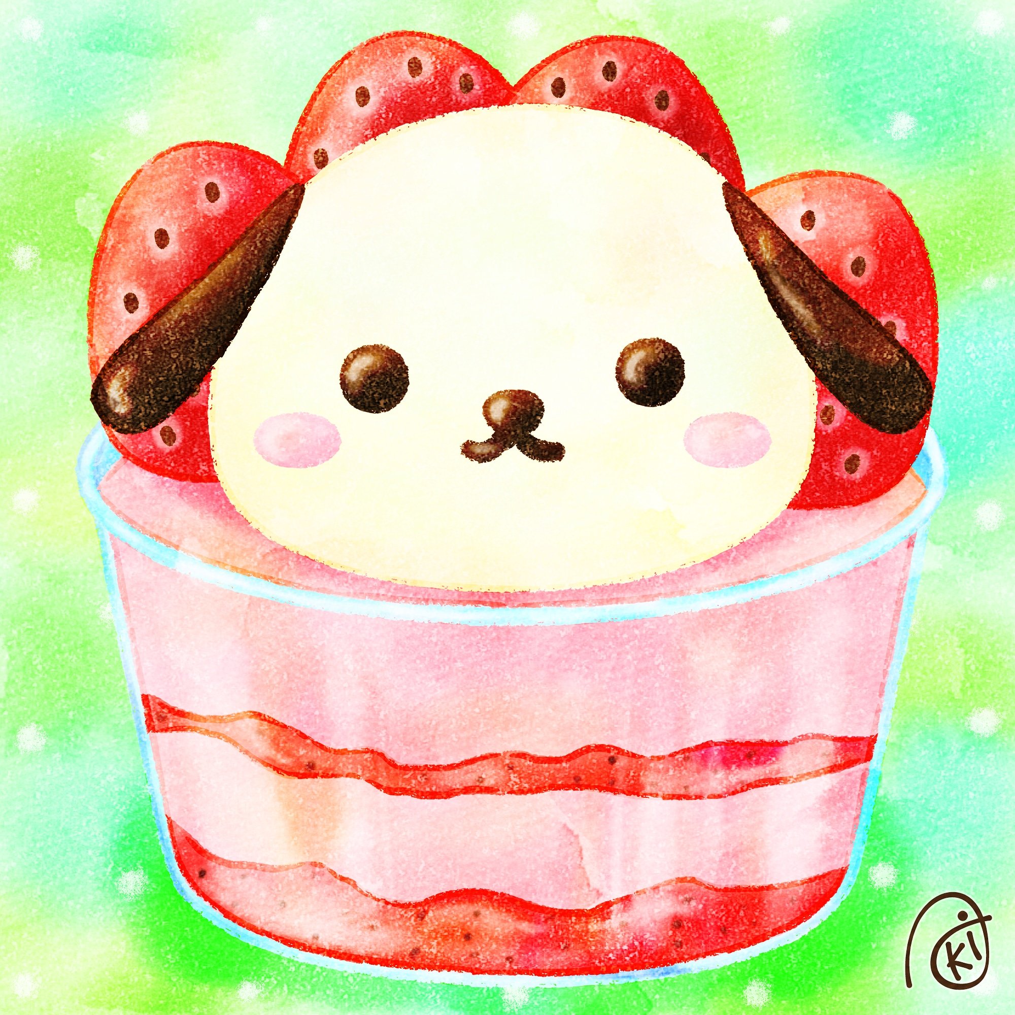 Aki いちごのアイス イラスト お絵描き 犬 ワンワン いちご アイス T Co Y3jtkqhdlb Twitter