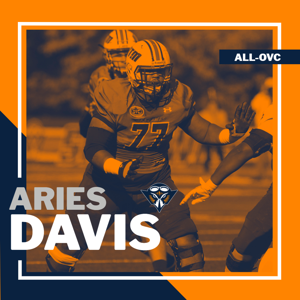 FB: Congratulations to <a href="/UTM_Football/">UT Martin Football</a> offensive guard Aries Davis on earning his first Preseason All-OVC selection. Davis was an All-OVC first team honoree last season after starting all 12 games at right guard and grading out at 86% or higher in each game with 107 knockdowns.
