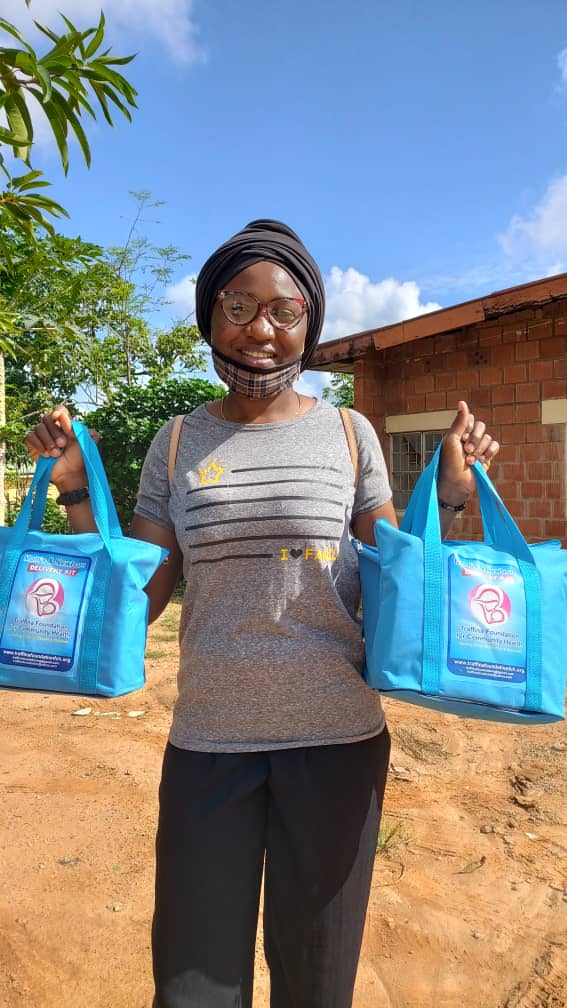 TraffinaFCH's tweet photo. Meet Sarah Anlade one of our young materna &amp; Child health Advocate. She is happy to join our team to distribute our Mom &amp; newborn delivery kit to pregnant women during Covid19 pandemic. @UN_Women @HealthyNewborns @world_midwives @sanofi @Etisalat_Care @DrZSB @BBCAfrica @bbchealth https://t.co/xFF91RQ9rM