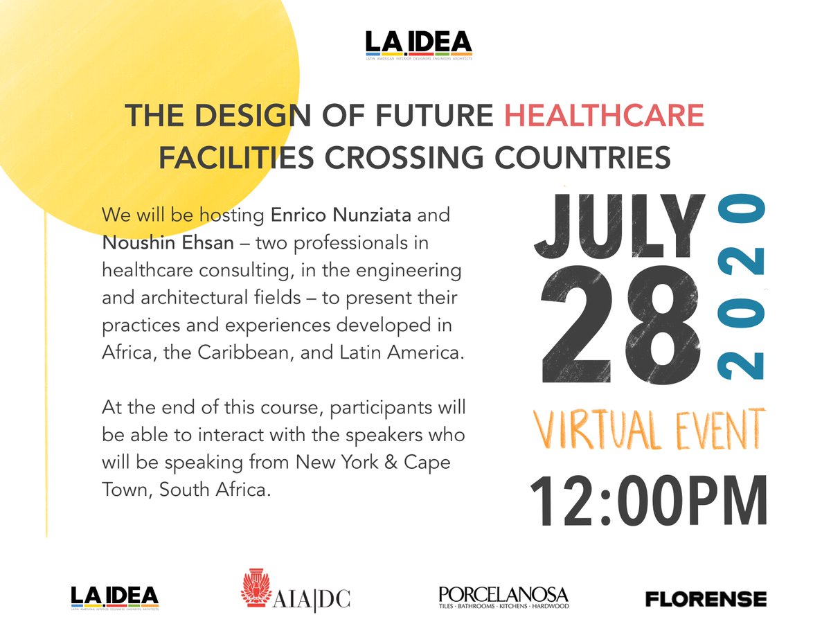 LAIDEADC's tweet photo. Webinar: Design of Healthcare Facilities Across Countries on July 28th - https://t.co/rQg3u2G326 https://t.co/VoA7fEkUpr