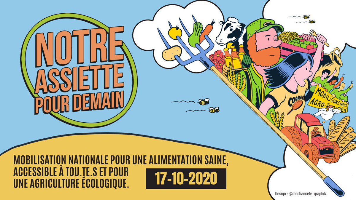 MarcheMonsanto's tweet photo. 🍴Mobilisation #citoyenne pour une #alimentation saine, accessible à tous.tes et une #agriculture écologique. 
🔥Le 17 octobre 2020, reprenons nos assiettes en main ! 🌾🌏💪
Des milliers de personnes se mobiliseront ! #NotreAssiettePourDemain
L'évènement▶️https://t.co/hhZ7wesBZ9 https://t.co/8A5eUEZDXe