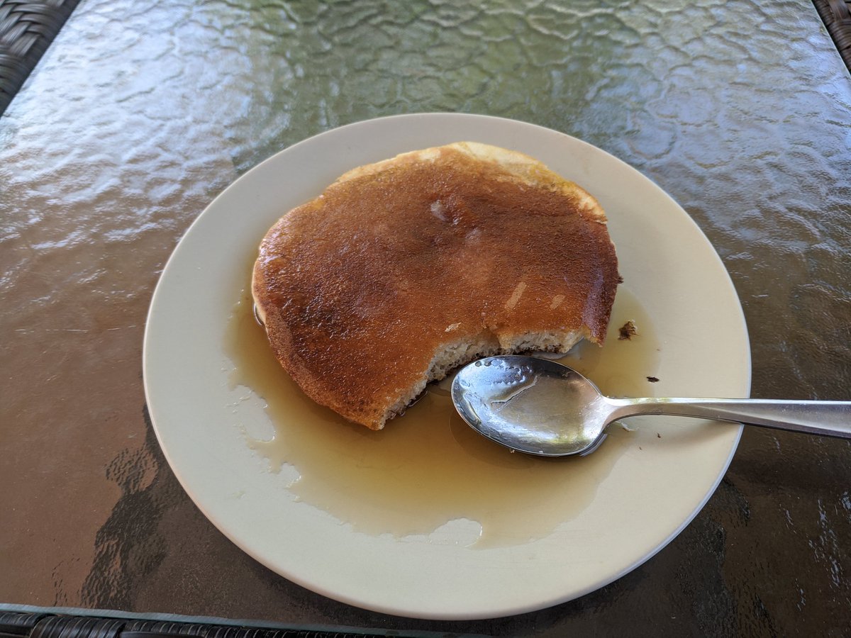 Saalman's tweet photo. How lazy/desperate have I become during the 'vid? I ate a pancake with a spoon today because there weren't any forks in the drawer and I didn't want to have to walk all the way over to the dishwasher for a clean one. #covidlife https://t.co/kNualQHqQL