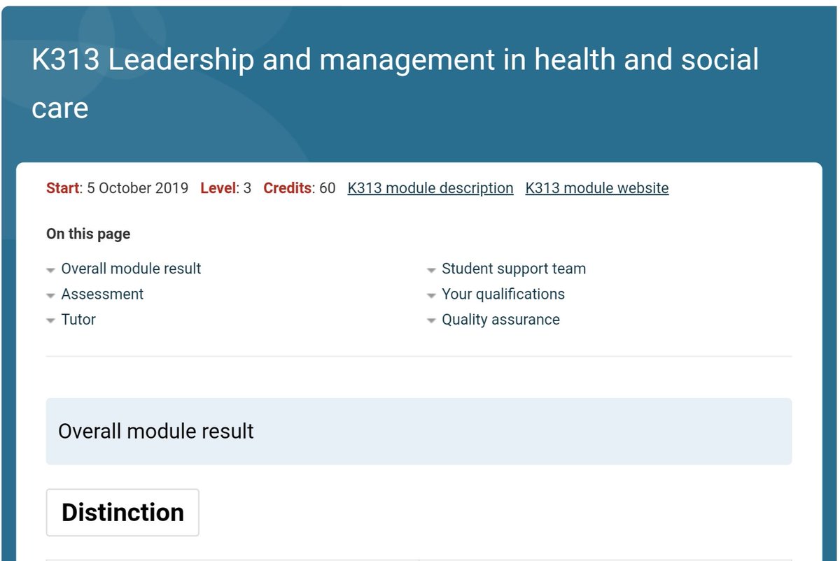 SusanEMcAneney's tweet photo. Finally the results are in #OUstudents. My final year #K313 Leadership and Management in Health and Social Care
Passed with Distinction.
Just waiting on the official Degree Classification email to come through for BA (Hons) Health and Social Care https://t.co/BxvPtssWhd