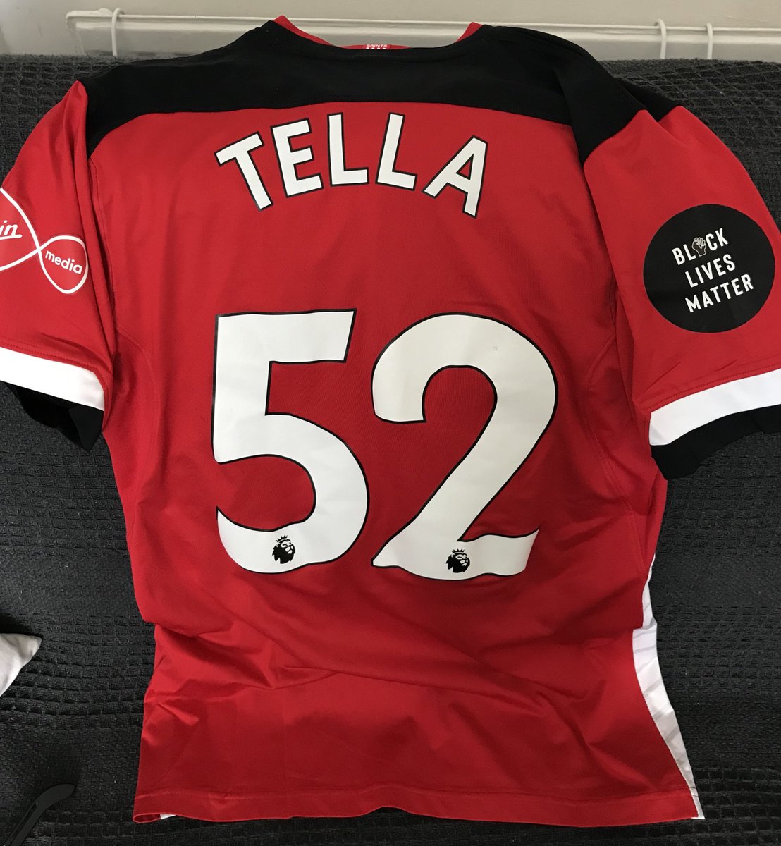 brianst56278796's tweet photo. What a lovely surprise when one of your lads that you scouted at 6  Nathan Tella turns up at my home with a 1st team shirt for me it’s worth all them days of scouting in the rain wind &amp; hail &amp; travelling up &amp; down the motorway with he dad Harry worth it thank you Nathan 👍 https://t.co/ZgeUcNnZ0l