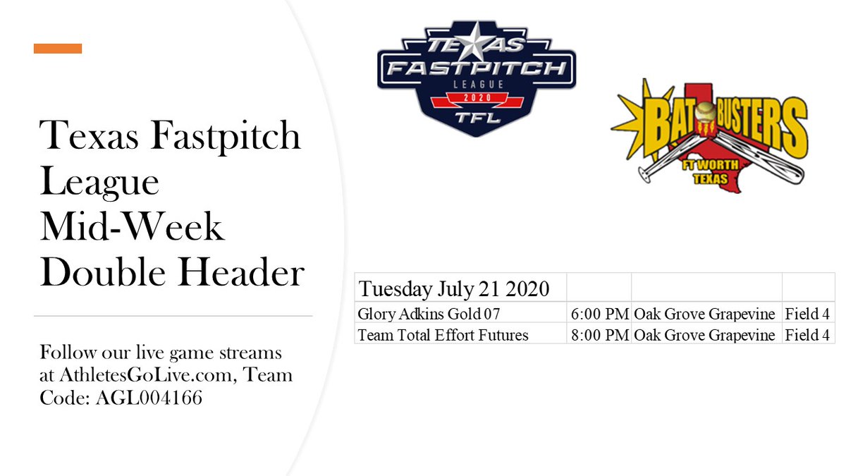 ftwbbmorgan's tweet photo. Another busy week ahead.  The team played well at the Triple Crown SW Summer Nationals finishing with a 6-2 record.  
Next up: 
Texas Fastpitch League games Tuesday night.  
USSSA Southern Nationals beginning Thursday.
@FWBatbusters 
@TFLfastpitch 
@IHartFastpitch https://t.co/mkgUrQnYJG