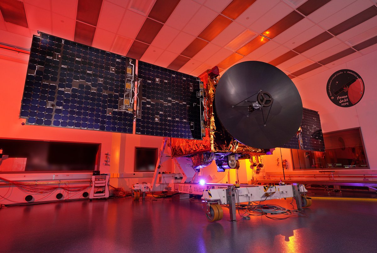 semestasains's tweet photo. Wantariksa orbiter Mars buatan UAE, United Arab Emirates, saat ini sdg bergerak menuju Mars menggunakan roket JAXA, Jepang.

Hasil kerja keras 450 saintis UAE, semua dibawah kepemimpinan Mbak Saintis bernama Sarah bint Yousif Al Amiri.

Sukses ya Mbak @SarahAmiri1 https://t.co/QpLP88vmtT