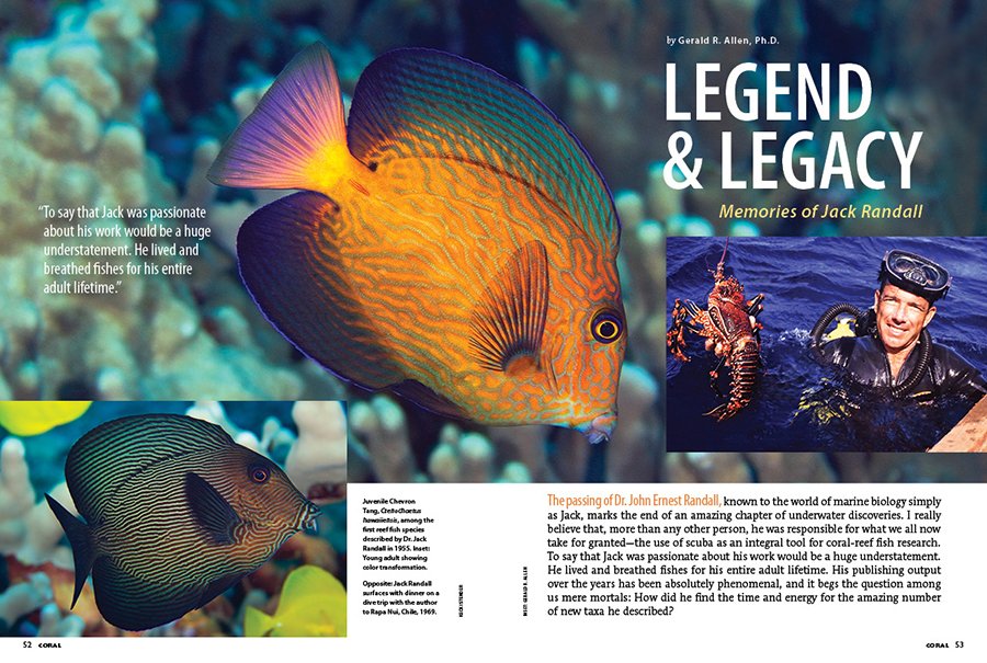 CORALmagazine's tweet photo. #CORALmagazine #InsideLook: “To say that Jack was passionate about his work would be a huge understatement. He lived and breathed fishes for his entire adult lifetime,” writes Dr. Gerald R. Allen, who shares memories of his mentor in Legend & Legacy.
#jackrandall #ichthyology https://t.co/iQEcN2aL4a