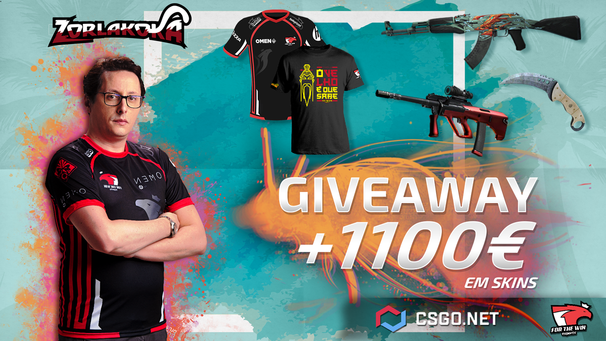 🥳GIVEAWAYYYYYYY🥳

Boas a todos!
Aqui fica o giveaway prometido. Além das skins, terão também a jersey <a href="/ftwesports/">FTW | For The Win Esports</a> e a minha t-shirt!

Para participar:
🟢Like e retweet da publicação;
🟢Tagar 3 amigos;
🟢Inscreve-te em: ftw.army/zorlakgiveaway…

Vamos passar os 1000 retweets? 🤔