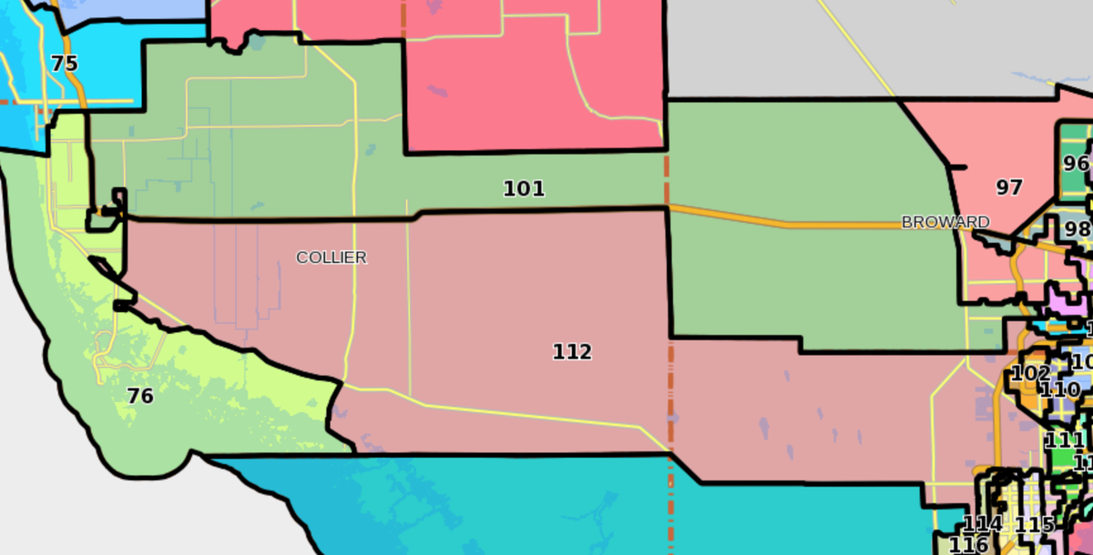 6/x: So Speaker Tom Feeney quickly got this map approved. It maintained the Naples–Dade district.BUT he also managed to keep that GOP-leaning Naples-Broward district right above it.