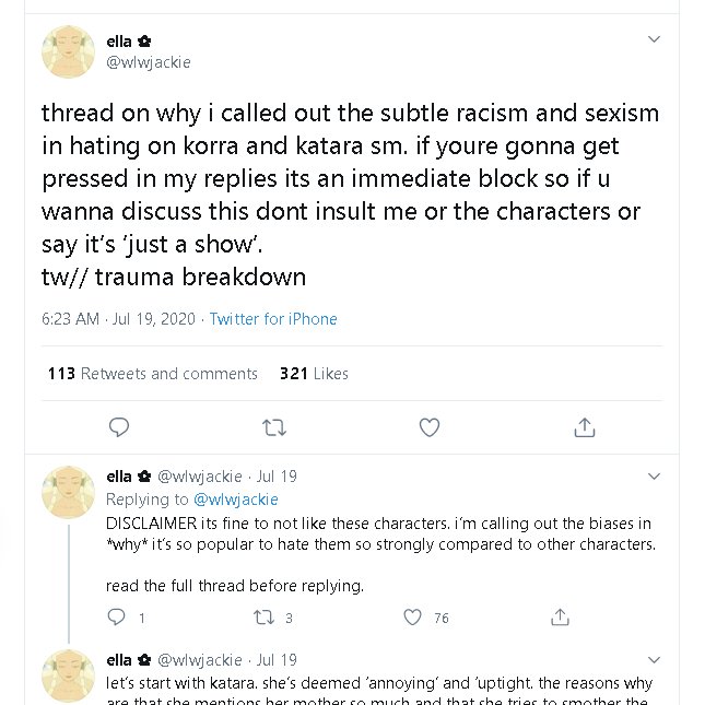unvarnishedvoid's tweet photo. no you f*cking race baiting nub 
korra isnt even close to being as good as atla.

and i honestly havenet heard people hate katara.

im happy more people found the show. but i f*cking hate these woke people dropping into the fandom now.

f*cking end me https://t.co/2ok0ERyHQi