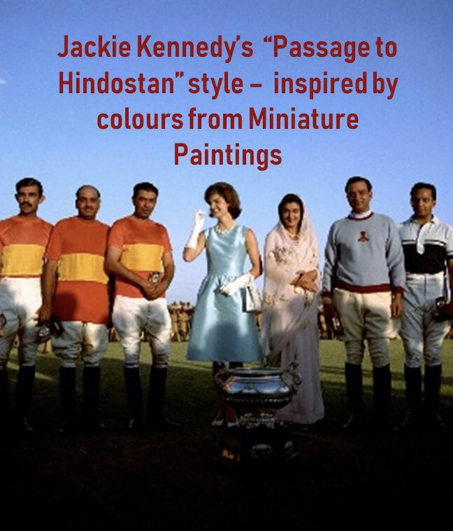 artsofhindostan's tweet photo. Jacqueline Kennedy at a polo match in Jaipur with Man Singh II and Gayatridevi, A beautiful image of two of the most beautiful and stylish women in the world. Jackie wears a powder blue dress by icon Oleg Cassini.
Cred.- Cecil Stoughton.JFK Presidential Library and Museum, Bost. https://t.co/axkTjDMja9