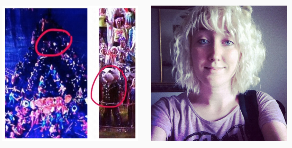 AlexandraDavy's tweet photo. Just got a bit teary watching this again. Almost 8 years ago, bobbing my platinum-blonde hairdo about on stage for London 2012 opening ceremony. Pretty happy memories 💕 https://t.co/y3rSNOrOwF https://t.co/DvNsXE6WoY