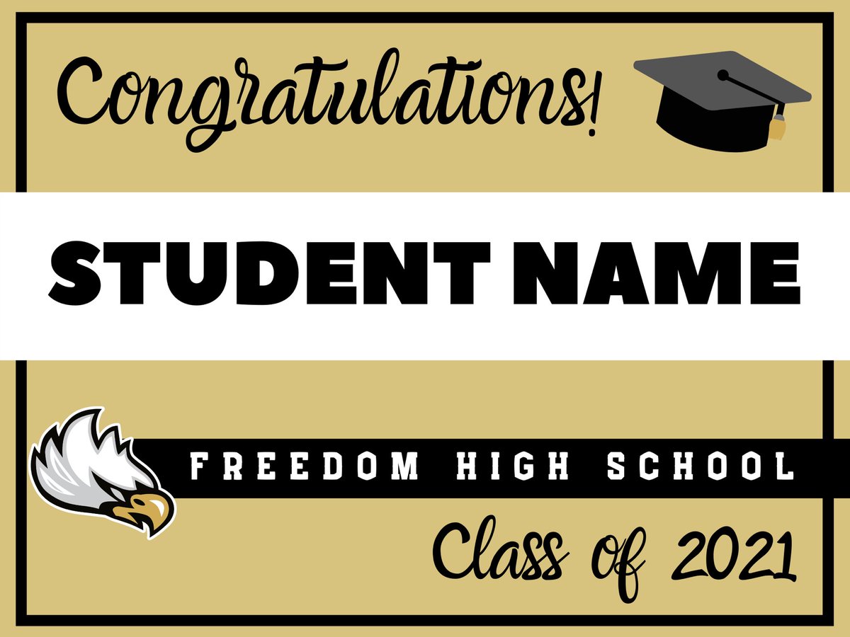 Senior Parents!  It’s time.... we are taking orders for the Class of 2021 Yard Signs!  $20 each.  Available for pick up in Spring 2021.

Signs will only include the student's first name.

To order:  fhsptsa.membershiptoolkit.com/packet/1218

To join PTSA: fhsptsa.membershiptoolkit.com/membership