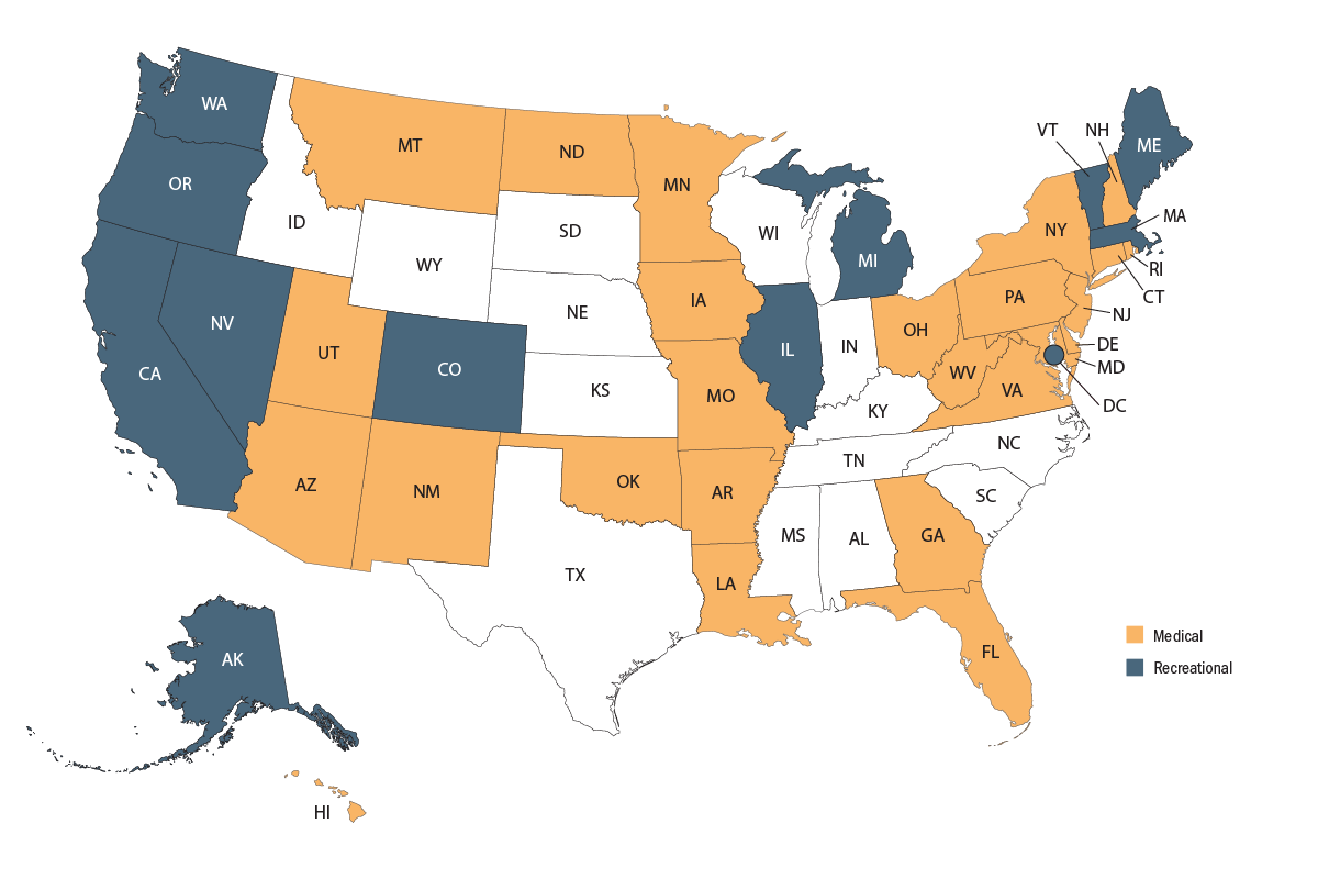 MJBizDaily's tweet photo. Want to familiarize yourself on each state's legalization status? Check out our U.S. map in the July issue of Marijuana Business Magazine: https://t.co/n1ZKQWtjTc #MJBizMagazine https://t.co/acRUTUhDps