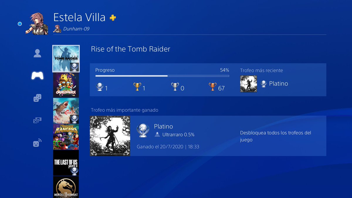Estela3D's tweet photo. Platino #60 con #RiseOfTheTombRaider, a ver si subo posiciones y cae algo en el #SummerPlus de @PSPlusES y @PlayStationES https://t.co/UXL14GJGIO