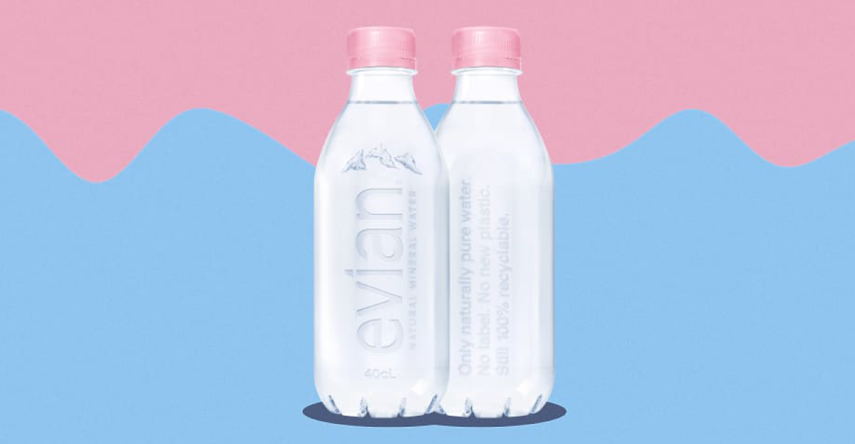 Waste360's tweet photo. ♻️ @evianwater is introducing a new bottle that has no label. This effort is part of the brand’s desire to become fully circular by 2025—and addresses the issue that many recycling facilities either can’t or don’t process labels. https://t.co/9v7OyAzbQv https://t.co/Akr7fRkuG8