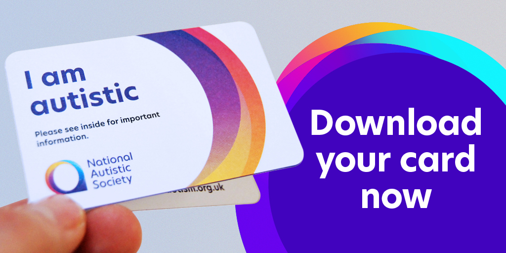 Autism's tweet image. We have produced an information sheet that you can share with transport staff if you are asked why you are not wearing a face covering and you can also download our I am Autistic Card for free, here: bit.ly/2ZHSXSK