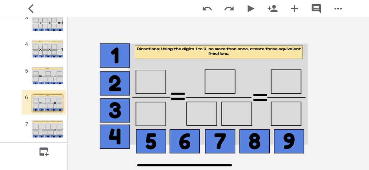 Cbustamante2222's tweet photo. Created draggable collaborative versions of @robertkaplinsky #openmiddle problems for #EMpowered20 @SabrinaMcD https://t.co/ffBo4mDusH