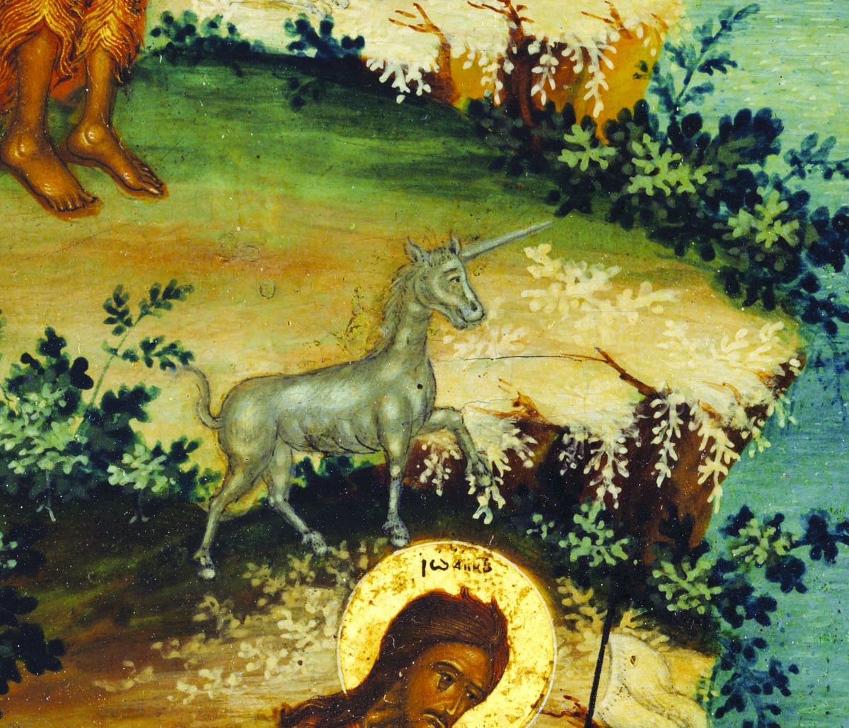 mrussianicons's tweet photo. The unicorn is an allegorical representation of Chris and it symbolizes purity and chastity. They are very rarely featured in Orthodox iconography. The Museum has one icon that includes the mythical beast.

Scenes from the Life of John the Baptist
c. 1750

#Unicorn #RussianIcon https://t.co/Bp2FJaKpnu