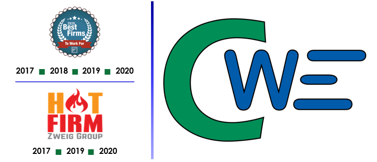CWECorp's tweet photo. Thanks to our dedicated staff who strive to Create A Better Tomorrow, Today every day, #CWE has been honored as a #HotFirm and as a #BestFirmToWorkFor for the fourth year in a row by @ZweigGroup! The full lists can be found here:

https://t.co/0dtgytvvdv
https://t.co/dgOG5oPVXI https://t.co/C8FHdOewwm