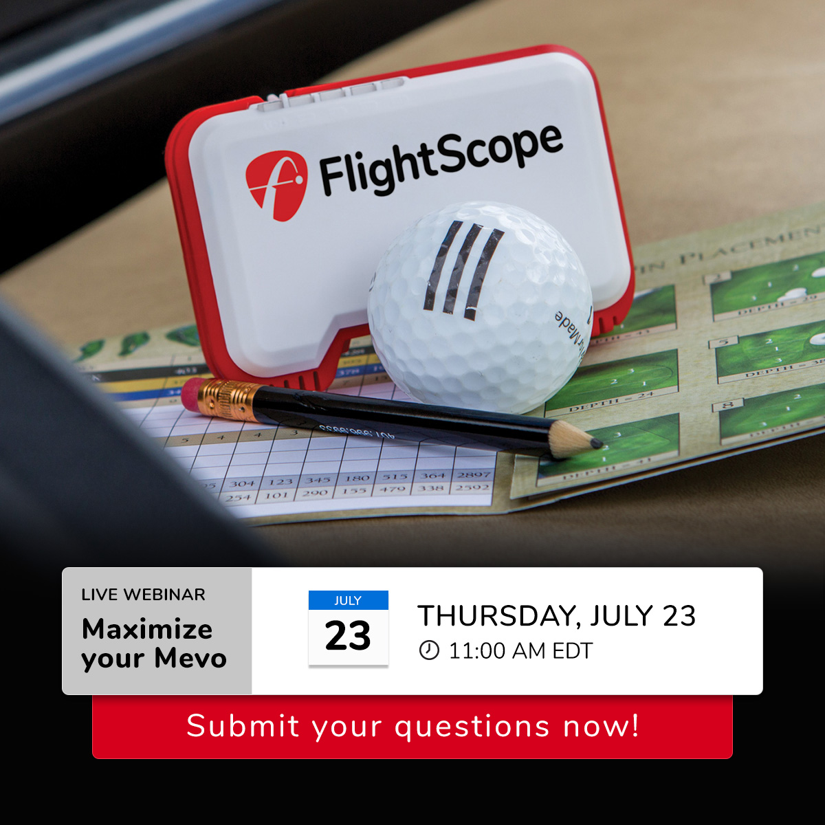 FlightScopeGolf's tweet image. Join us Thurs, July 23 at 11:00AM EDT as we teach you how to MAXIMIZE YOUR MEVO ❗

We will go over basics, define the data, and answer your questions!

Reply to submit your #Mevo questions ❓ in advance! 

Register: bit.ly/2DPHAQ5

#KnowYourNumbers #PracticeWithPurpose