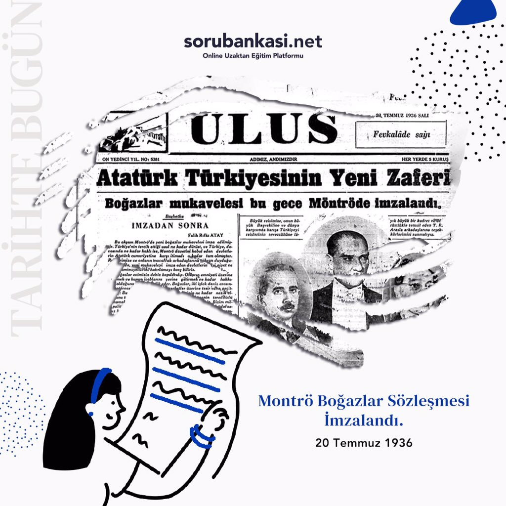 sorubankasinet's tweet photo. TARİHTE BUGÜN 🗞

Montrö Boğazlar Sözleşmesi İmzalandı ✍🏻

#mustafakemalatatürk #montrö #antlaşma #sözleşme #sorubankasinet #kpss2020 https://t.co/pSQ4MCxgU5