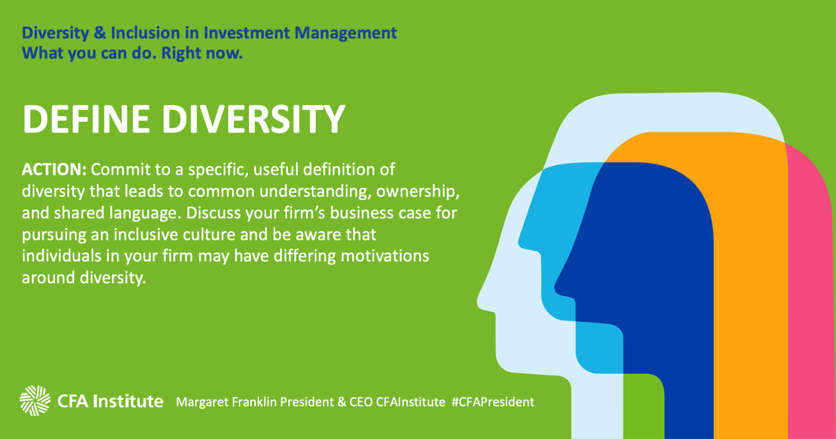 CFAInstituteCEO's tweet photo. Here is the first in a series of nine action steps for employers to help promote diversity &amp; inclusion in investment management. https://t.co/4Pj7YNYmrl #inclusionmatters #investmentmanagement #allyship #raceandinclusion https://t.co/ag72jSmpaF