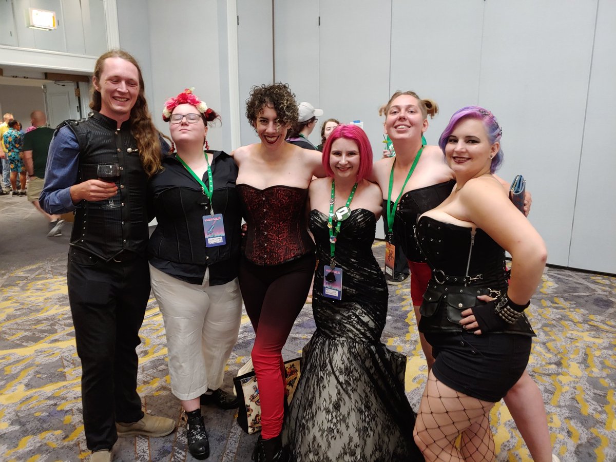 energeticjen's tweet photo. @GeeklyCon Cardboard Mechs, #wigglebottom winning the house cup, corset party, @Nika_Howard chugging wine from the bottle. https://t.co/fpoGA9IKOb