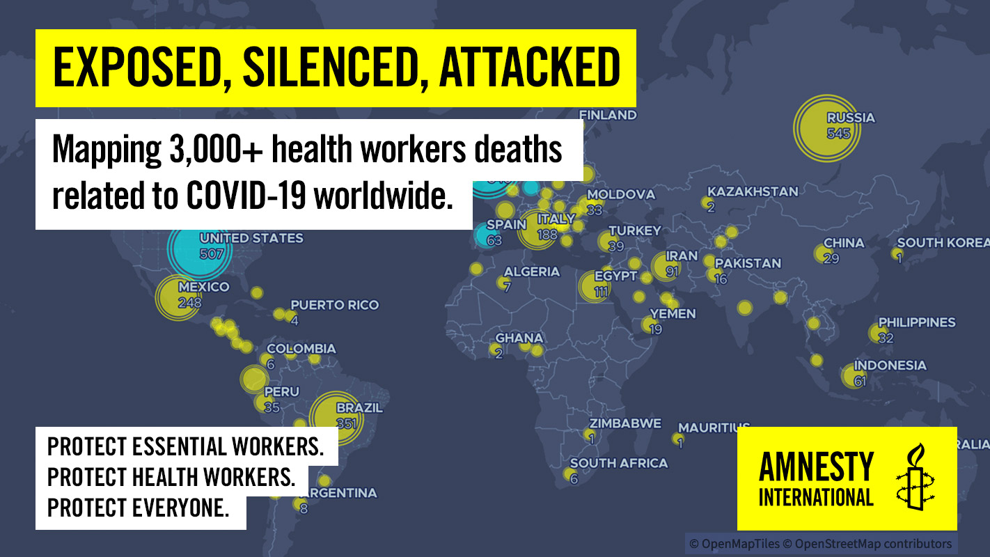 Amnesty International Usa On Twitter At Least 3 000 Health And Essential Workers Worldwide Have Died From Covid 19 And Related Causes Exposedsilencedattacked Https T Co E4heexm9o4 Https T Co W5p2vuuaoj