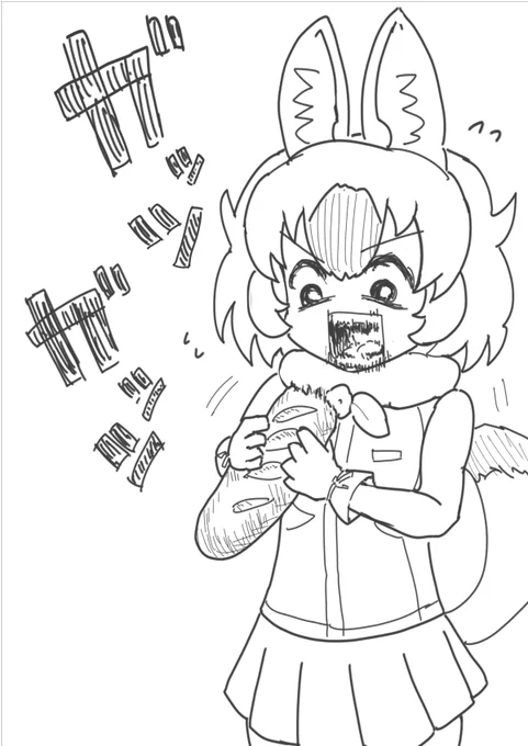 ジャパリパンを食べるドールちゃん 