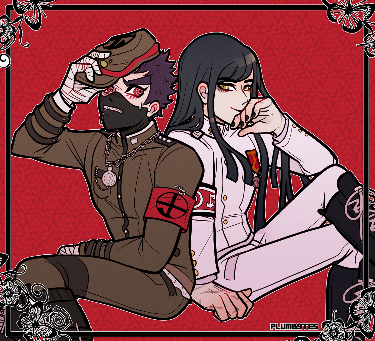 _T0BE_'s tweet photo. outfit swap between the KIYOS #danganronpa #dgr https://t.co/8vOTzUaNB6